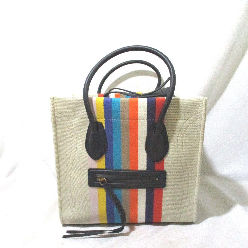 CELINE MULTICOLOR RAINBOW LUGGAGE SHOPPER Tote Bag, used once
